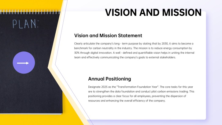 HarborTech leadership example vision and mission slide