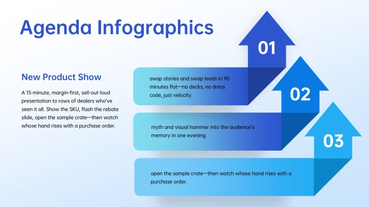Blue Clean & Professional Business Style Agenda Slide Templates