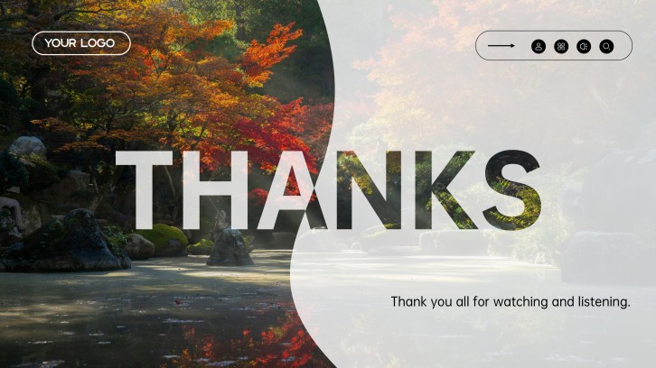 Autumn stream thanks closing slide for the Nova Studio proposal