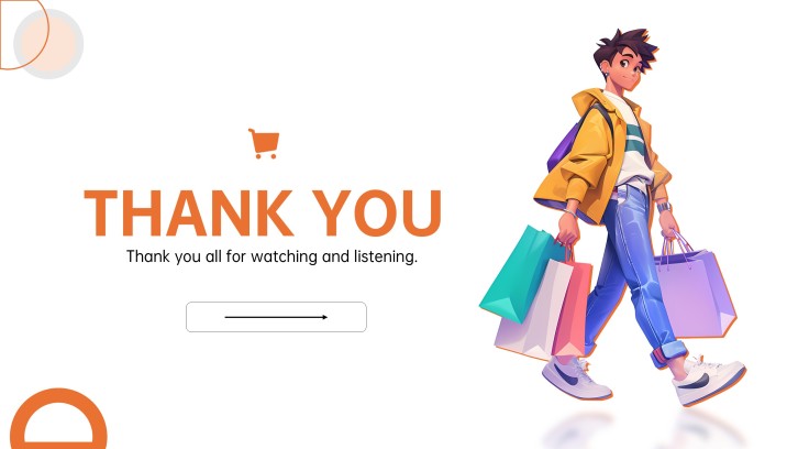 Illustrated shopping thank-you closing slide for the Nova Studio proposal