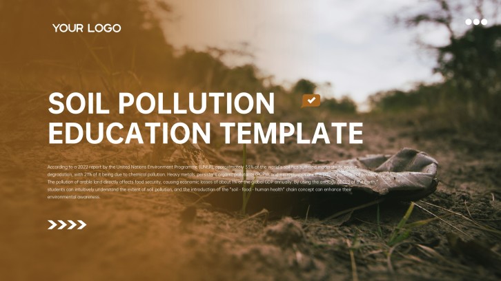 Template ng PPT ng Polusyon sa Lupa na may Earth Tone na may Pagpapakita ng Datos