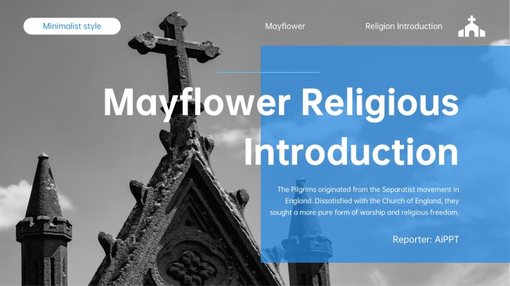 Blue Modern Minimalist Mayflower Template for Presentations