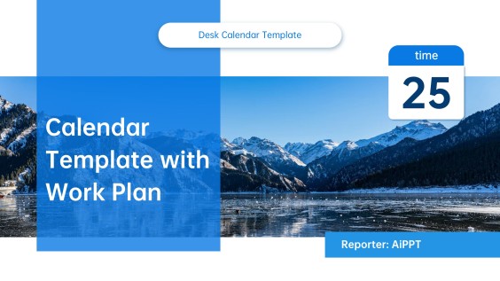 Organized Desk Calendar Template with Calm Blue Tones