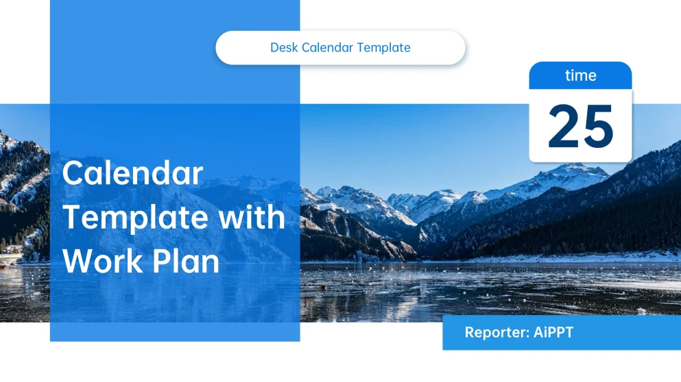 Organized Desk Calendar Template with Calm Blue Tones