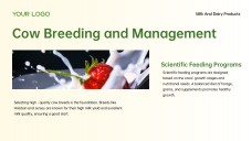 3D Green Meadow Pasture Style Milk PowerPoint Template