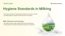 3D Green Meadow Pasture Style Milk PowerPoint Template