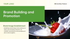 3D Green Meadow Pasture Style Milk PowerPoint Template