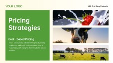 3D Green Meadow Pasture Style Milk PowerPoint Template