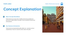 Blue and Yellow Modern Corporate Style Public Service PPT with Icons