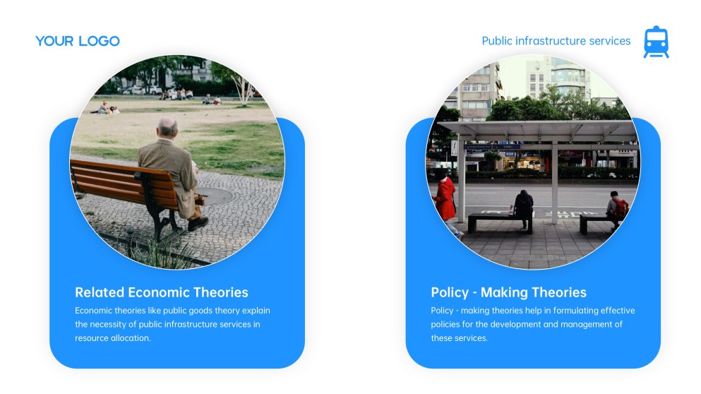 Blue and Yellow Modern Corporate Style Public Service PPT with Icons