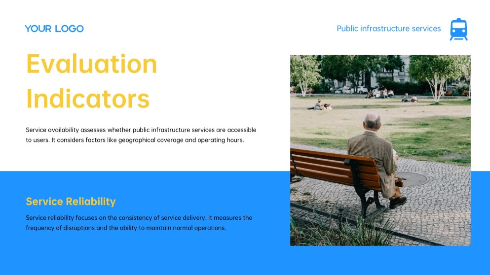 Blue and Yellow Modern Corporate Style Public Service PPT with Icons