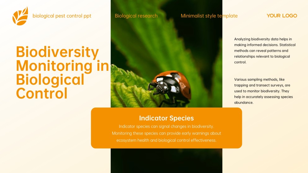 Yellow Minimalist Style Biological Pest Control PPT Template