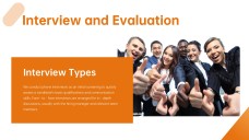 Templat PPT Pengambilan Pekerja Dekorasi Potret Perniagaan Ringkas Jingga