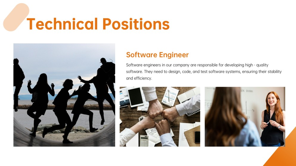 Templat PPT Pengambilan Pekerja Dekorasi Potret Perniagaan Ringkas Jingga