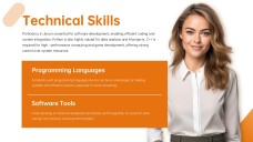 Templat PPT Pengambilan Pekerja Dekorasi Potret Perniagaan Ringkas Jingga