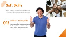 Templat PPT Pengambilan Pekerja Dekorasi Potret Perniagaan Ringkas Jingga