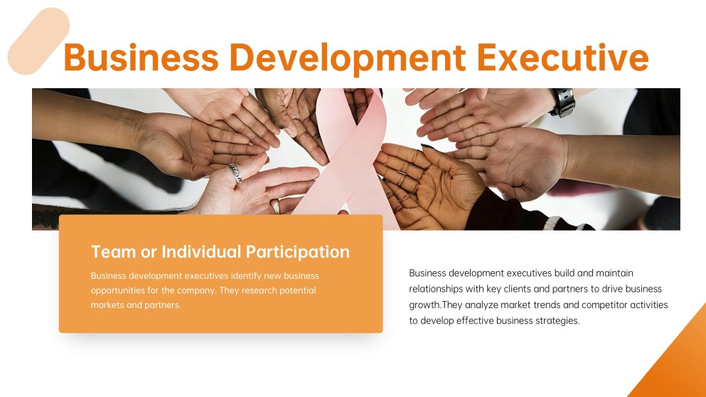 Templat PPT Pengambilan Pekerja Dekorasi Potret Perniagaan Ringkas Jingga