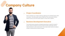 Templat PPT Pengambilan Pekerja Dekorasi Potret Perniagaan Ringkas Jingga