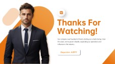 Templat PPT Pengambilan Pekerja Dekorasi Potret Perniagaan Ringkas Jingga