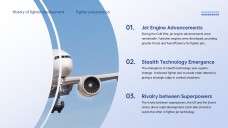 Professional Tech Blue Grid Layout Fighter Jet Template for PowerPoint