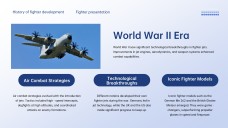 Professional Tech Blue Grid Layout Fighter Jet Template for PowerPoint