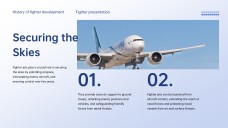 Professional Tech Blue Grid Layout Fighter Jet Template for PowerPoint