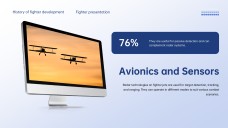 Professional Tech Blue Grid Layout Fighter Jet Template for PowerPoint