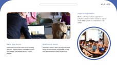 Plantilla de presentación PPT de liderazgo de estilo empresarial profesional azul y blanco