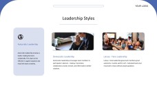 Plantilla de presentación PPT de liderazgo de estilo empresarial profesional azul y blanco