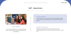 Plantilla de presentación PPT de liderazgo de estilo empresarial profesional azul y blanco