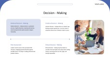 Plantilla de presentación PPT de liderazgo de estilo empresarial profesional azul y blanco