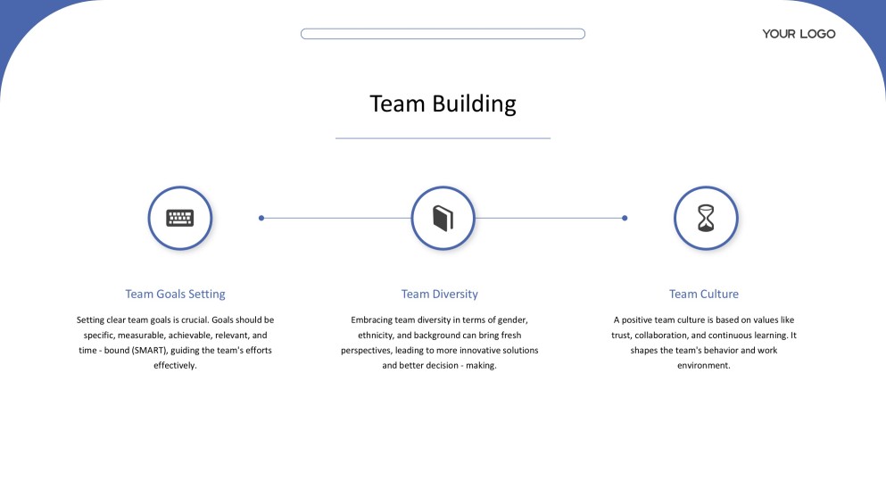 Plantilla de presentación PPT de liderazgo de estilo empresarial profesional azul y blanco