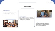 Plantilla de presentación PPT de liderazgo de estilo empresarial profesional azul y blanco