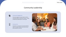 Plantilla de presentación PPT de liderazgo de estilo empresarial profesional azul y blanco