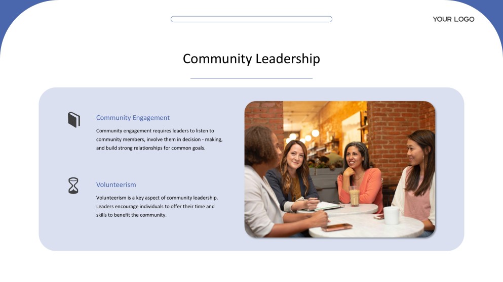 Plantilla de presentación PPT de liderazgo de estilo empresarial profesional azul y blanco