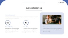 Plantilla de presentación PPT de liderazgo de estilo empresarial profesional azul y blanco