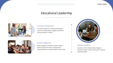 Plantilla de presentación PPT de liderazgo de estilo empresarial profesional azul y blanco