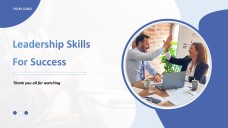 Plantilla de presentación PPT de liderazgo de estilo empresarial profesional azul y blanco