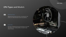 Черная современная технологическая презентация компьютерного оборудования PPT с изображениями