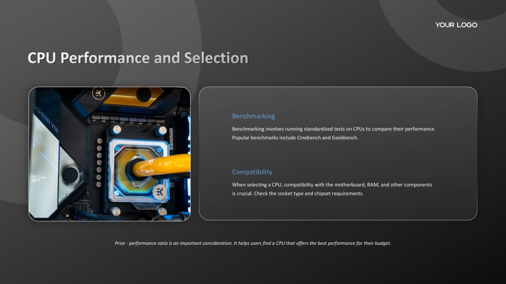 Черная современная технологическая презентация компьютерного оборудования PPT с изображениями
