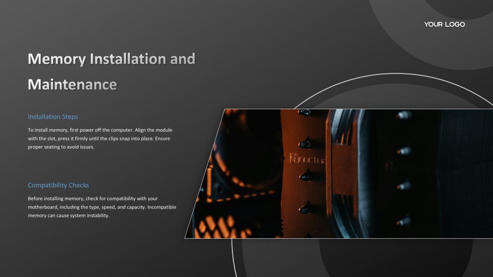 Черная современная технологическая презентация компьютерного оборудования PPT с изображениями