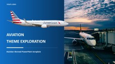 Blue Aviation PPT Template featuring Polished Plane Imagery