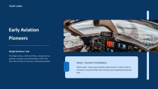 Blue Aviation PPT Template featuring Polished Plane Imagery