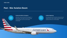 Blue Aviation PPT Template featuring Polished Plane Imagery