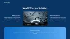 Blue Aviation PPT Template featuring Polished Plane Imagery