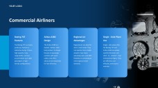 Blue Aviation PPT Template featuring Polished Plane Imagery