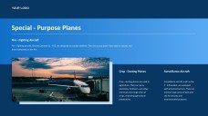 Blue Aviation PPT Template featuring Polished Plane Imagery