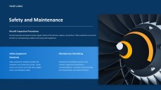 Blue Aviation PPT Template featuring Polished Plane Imagery