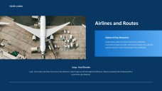 Blue Aviation PPT Template featuring Polished Plane Imagery