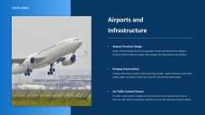 Blue Aviation PPT Template featuring Polished Plane Imagery